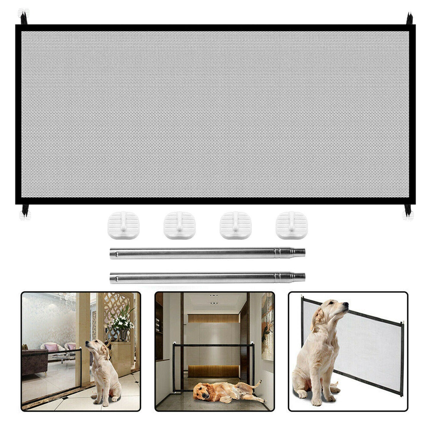 Portable Mesh Pet & Baby Gate for Stairs/Doors