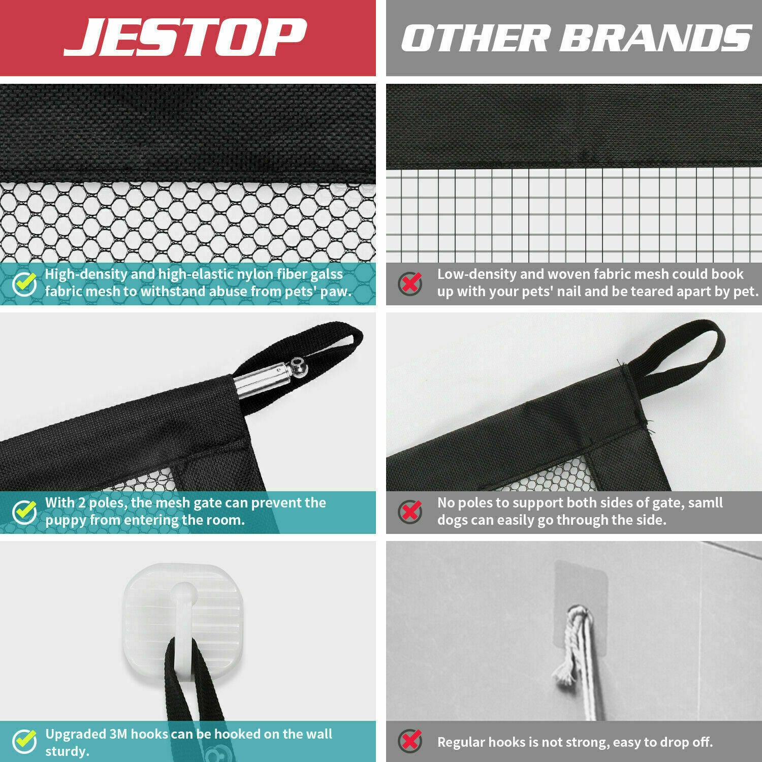 Portable Mesh Pet & Baby Gate for Stairs/Doors