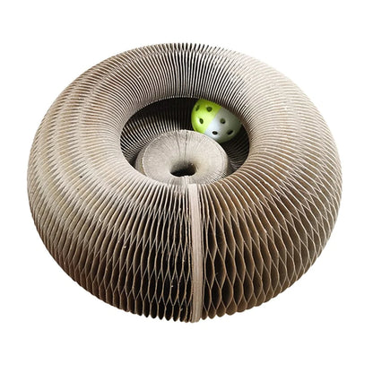Magic Cat Scratch Organizer – Interactive Corrugated Cardboard Toy with Ball & Bell – Durable Claw Grinding Board & Climbing Frame for Kittens