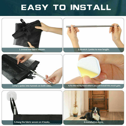 Portable Mesh Pet & Baby Gate for Stairs/Doors