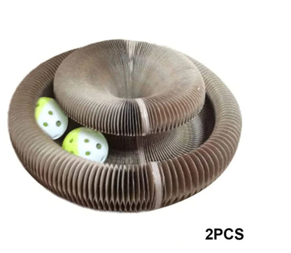 Magic Cat Scratch Organizer – Interactive Corrugated Cardboard Toy with Ball & Bell – Durable Claw Grinding Board & Climbing Frame for Kittens