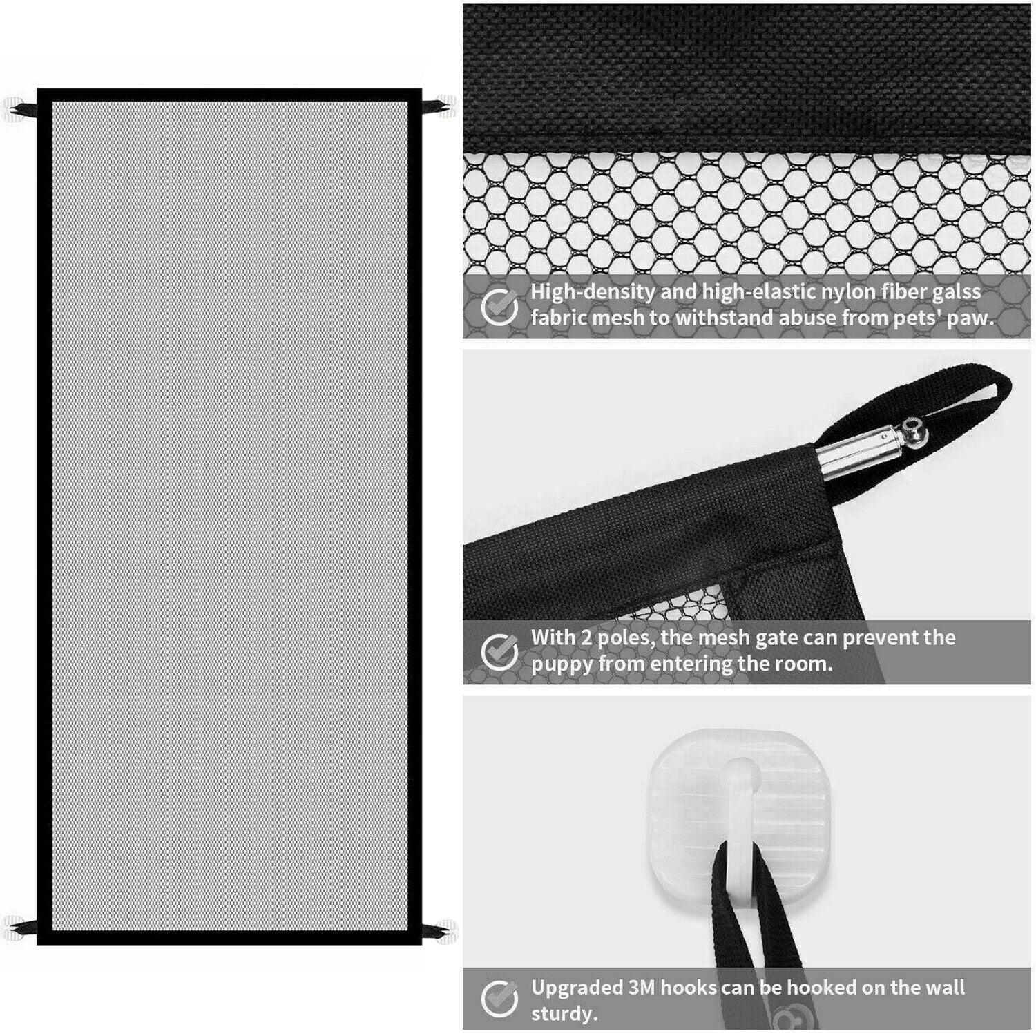 Portable Mesh Pet & Baby Gate for Stairs/Doors