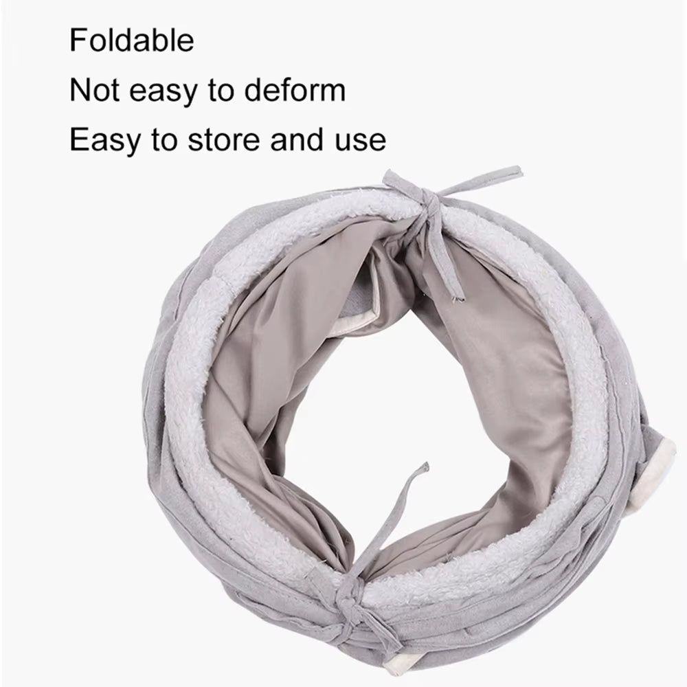 Collapsible 3-Way Cat Tunnel (Grey Suede, Crinkle + Ball)