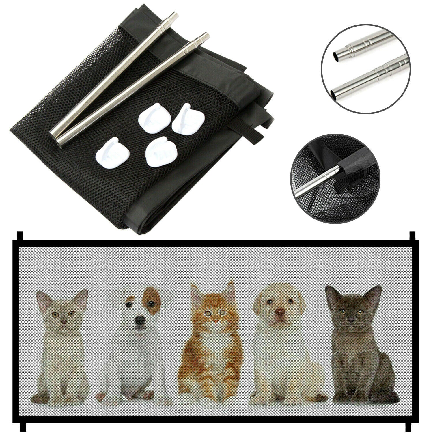 Portable Mesh Pet & Baby Gate for Stairs/Doors