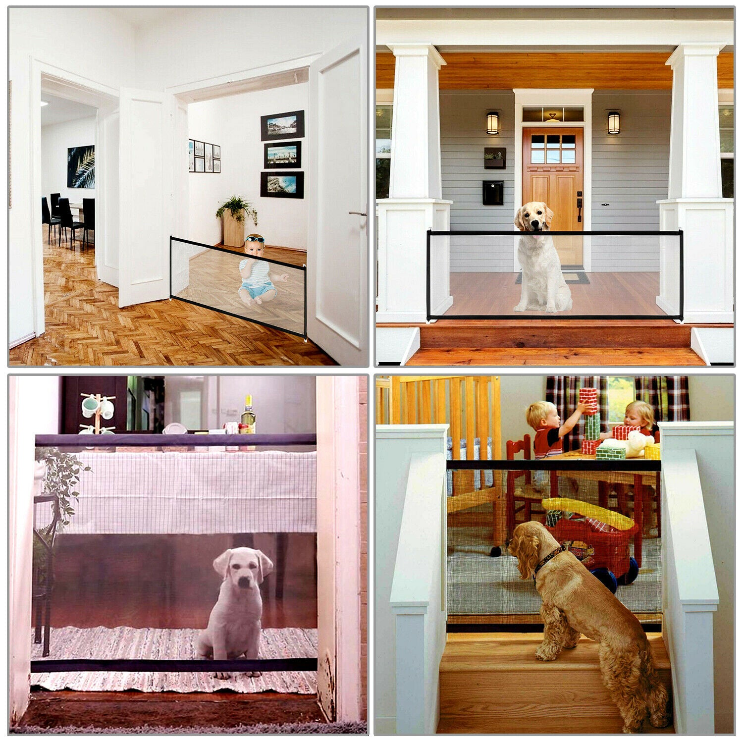 Portable Mesh Pet & Baby Gate for Stairs/Doors