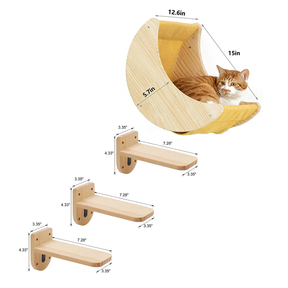 Cat Wall Shelves, Perches & Climbing Set