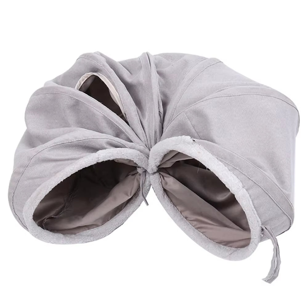 Collapsible 3-Way Cat Tunnel (Grey Suede, Crinkle + Ball)